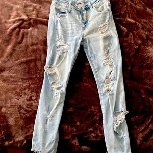 American Eagle Jeans - blue jeans-holes of blue jeans
